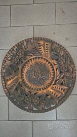 piatto di rame antico ricamato