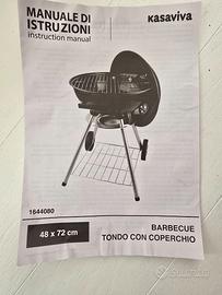 Barbecue tondo con coperchio.48×72cm