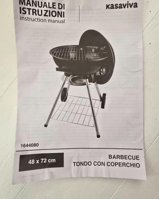 Barbecue tondo con coperchio.48×72cm