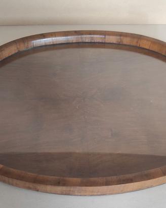 Vassoio in vetro legno e metallo Art Decò
