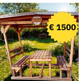 Tavolo pic nic con copertura