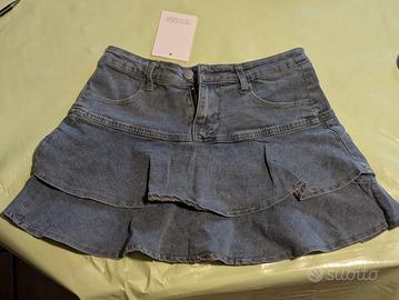 Gonna a balze in jeans nuova con cartellino