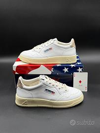 Autry sneakers medalist low in pelle bianca e oro