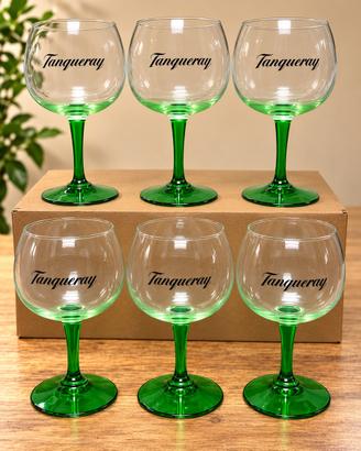 Set 6 Calici Tanqueray Gin Tonic con Stelo Verde