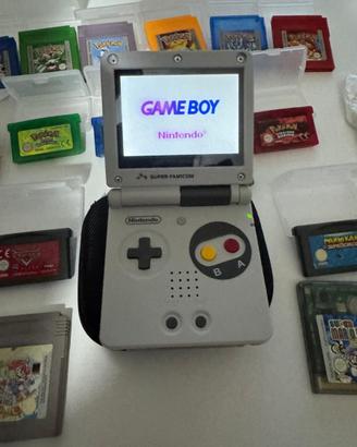 Gameboy Advance SP (schermo LCD V5 IPS) + giochi
