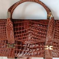 Vintage anni 60' borsa coccodrillo marrone