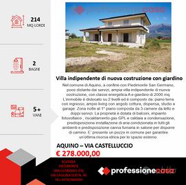 Villa di nuova realizzazione su 2 livelli+giardino