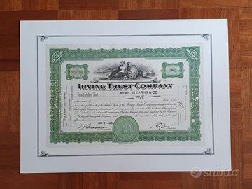Certificato azionario “Irving Trust Company”