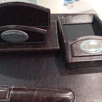 Set scrivania in pelle