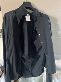camicia nera slim