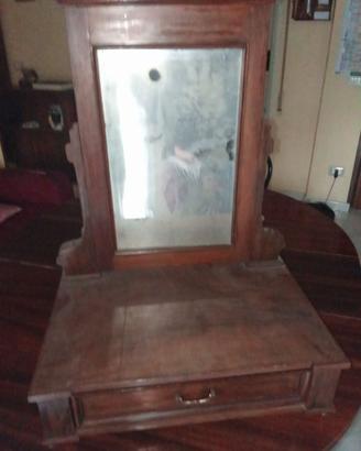 Specchiera antica di fine '800 in legno e ottone
