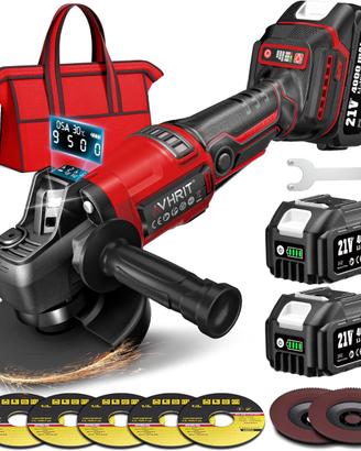 Smerigliatrice angolare 125mm a batteria x2 4Ah