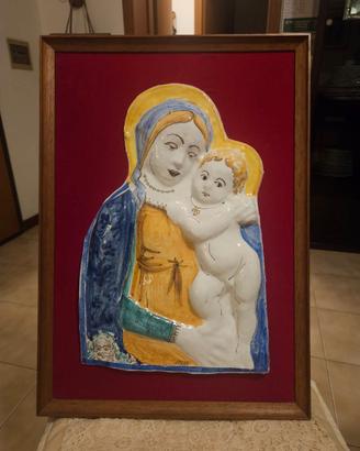 Targa devozionale maiolica policroma Fernando Rava