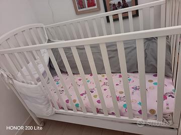 Lettino bambini con materasso, sponde e c