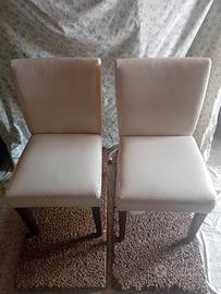 n.4 sedie in ecopelle e legno