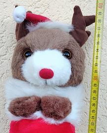 Calza di Natale renna peluche vuota