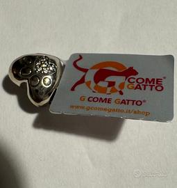 Ciondolo a cuore in argento marca G come gatto