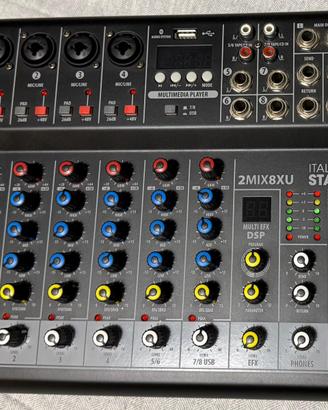 Mixer audio stereo a 8 canali usato solo 1 volta