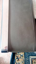 divano vera pelle grigio  3 mt 5 posti