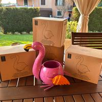 4 Vasi in latta "Flamingo"