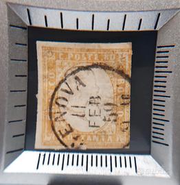 SARDEGNA 4° EM 80 CENTESIMI GIALLO OLIVASTRO CHIAR