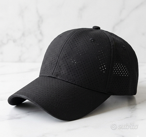 Cappello nero unisex traforato regolabile estivo