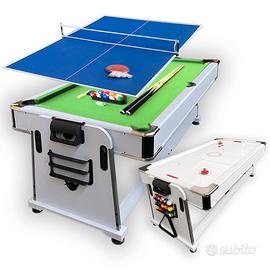 Biliardo Pingpong Air Hockey Mattew Bianco Verde