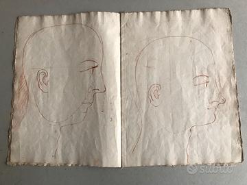 FOGLI con disegni a sanguigna FIRENZE 1742