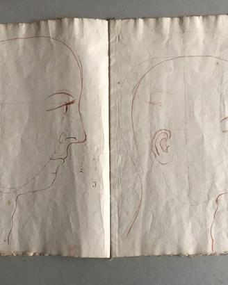 FOGLI con disegni a sanguigna FIRENZE 1742