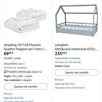 letto montessoriano con materasso e accessori