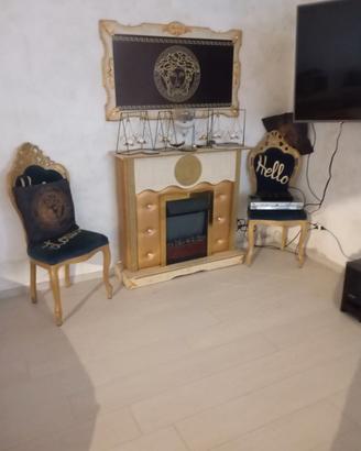 Camino Versace con 2 sedie e quadro