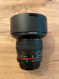 Samyang 14mm F2.8 ED AS IF UMC + filtro + holder