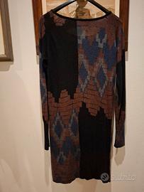 abito maglia nero fantasia con borchie Custo tg S
