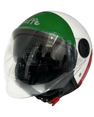 CASCO DIEFFE DOPPIA VISIERA BIANCO, ROSSO E VERDE