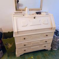 Scrittoio bianco con ribalta  stile shabby chic