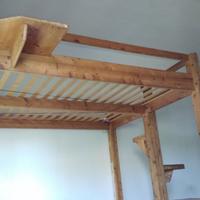 LETTO MATRIMONIALE A SOPPALCO  GIAPPONESE IN LEGNO