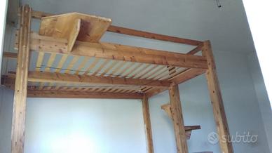 LETTO MATRIMONIALE A SOPPALCO  GIAPPONESE IN LEGNO