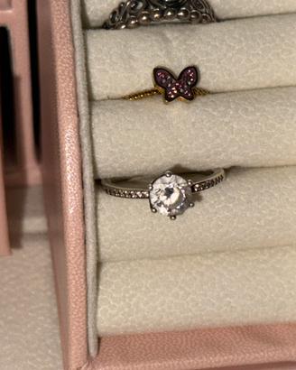 Anello Pandora solitario grande argento 925