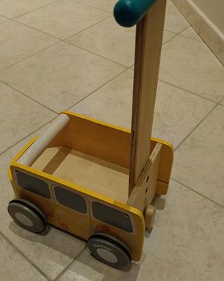CARRELLO PORTA GIOCATTOLI IN LEGNO 