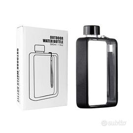 Bottiglia d'acqua quadrata piatta, riutilizzabile