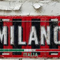 MILANO ROSSONERA TARGA INSEGNA VINTAGE