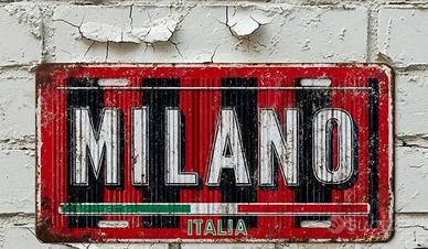 MILANO ROSSONERA TARGA INSEGNA VINTAGE