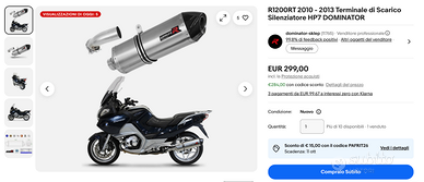 R1200RT 2010 - 2013  Scarico HP7 DOMINATOR nuovo