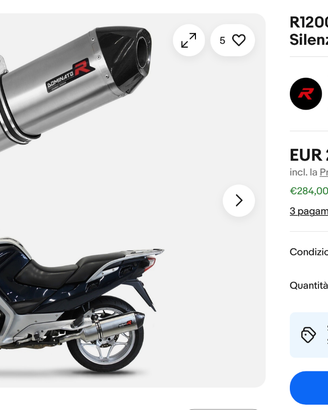 R1200RT 2010 - 2013  Scarico HP7 DOMINATOR nuovo