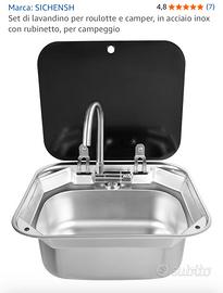 Lavandino per roulotte e camper in acciaio inox