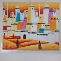 Dipinto su tela con cornice in legno