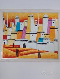 Dipinto su tela con cornice in legno