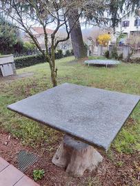 Tavolo da giardino in pietra di Luserna 1x1 metri