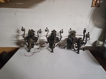 portalampada in ferro battuto 