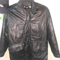 giubbotto Caban in vera pelle in fiore 